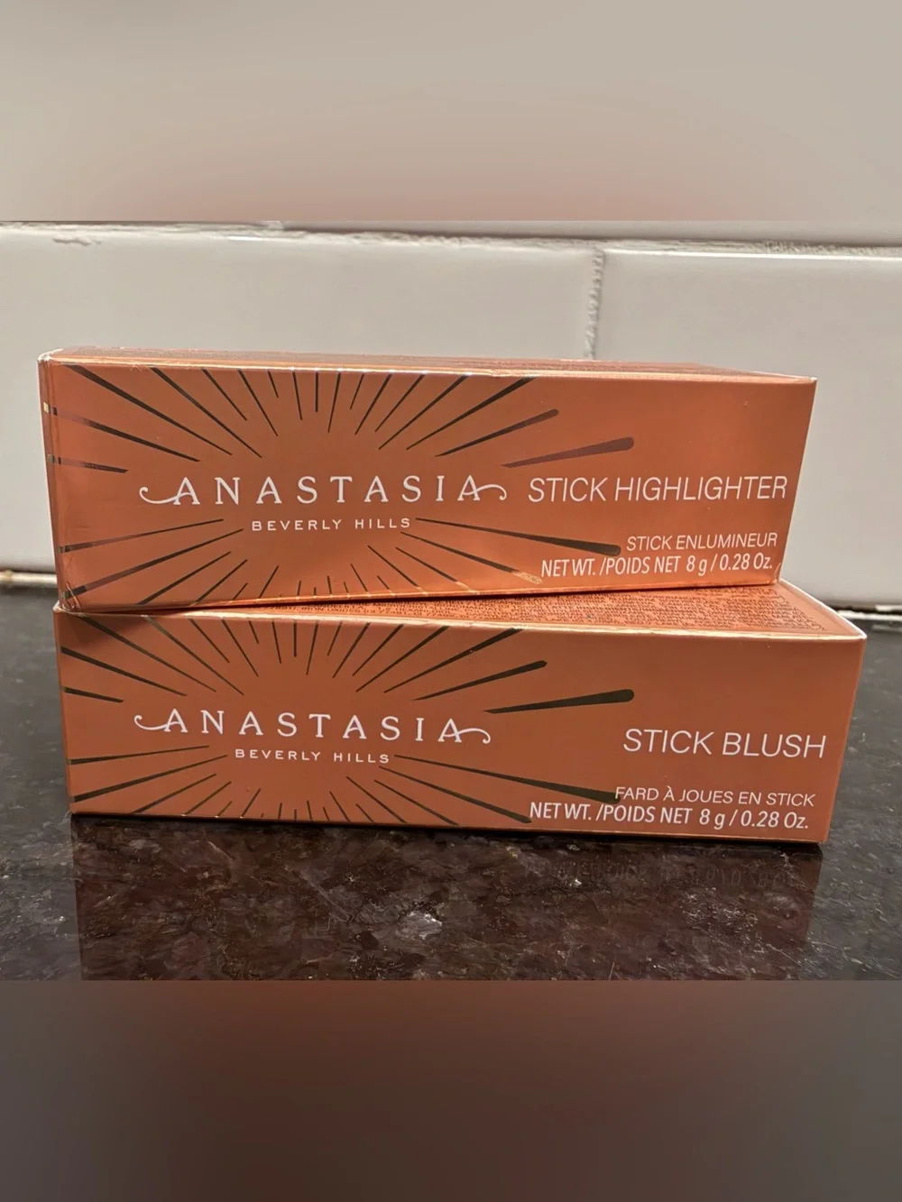 Anastasia Beverly Hills - 2 PC - BUNDLE Stick Highlighter & Stick Blush (Pink)